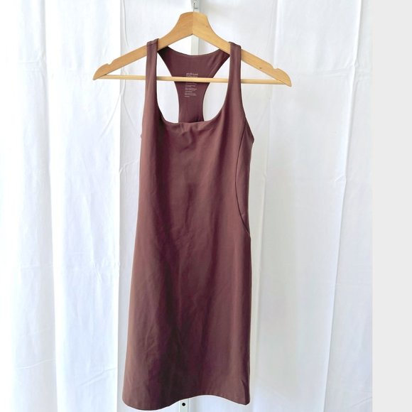 girlfriend collective Dresses & Skirts - Girlfriend Collective Racerback Dress Sleeveless Shelf Bra Skort Dusty Pink S